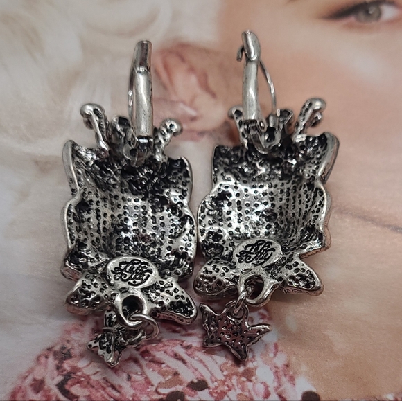 Vintage Estate Collectible Signed Kirks Folly Princess Kitty Silver Earrings - Picture 7 of 11